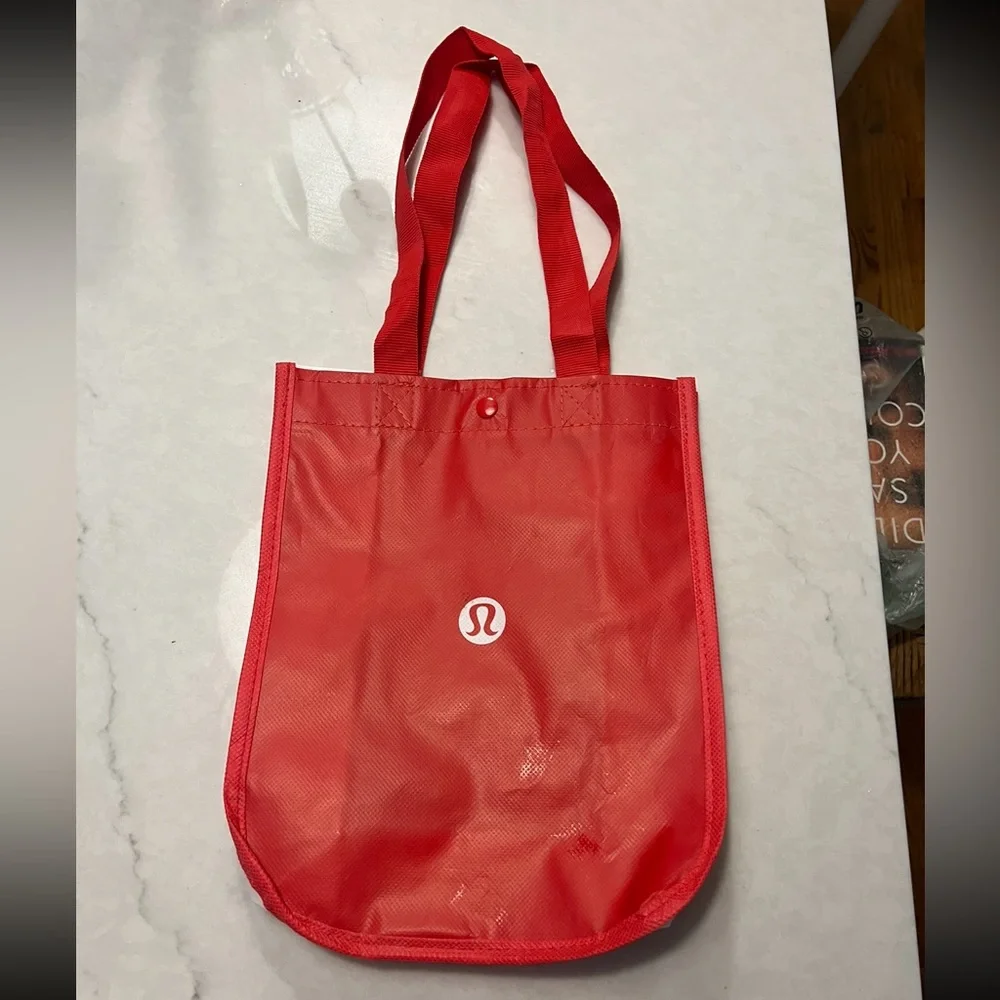 Lululemon Reusable Shopping Tote Bag Red White - Picture 2 of 4
